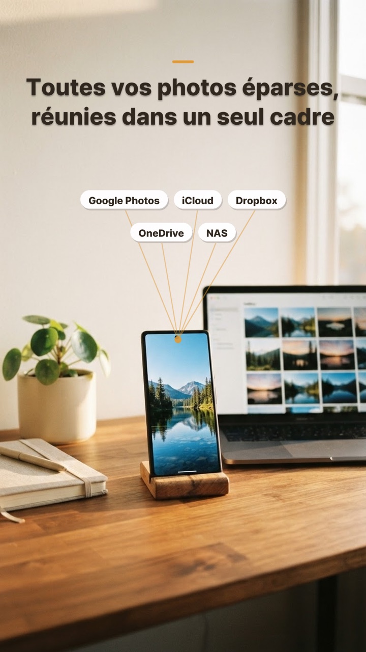 PicDock réunit Google Photos, iCloud, Dropbox, OneDrive et NAS dans un seul cadre